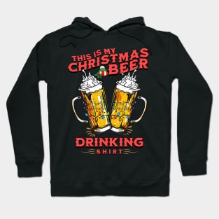 This Is My Christmas Beer Drinking Shirt Funny Christmas Lights Santa Hat Xmas Holiday Hoodie